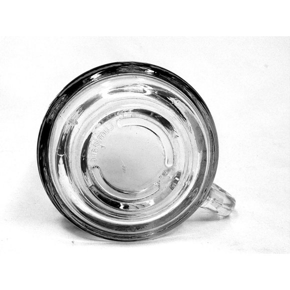 Luminarc Clear Glass Mug Red Santa Print Christmas Holiday Vintage Coffee Tea Ho - Picture 7 of 7